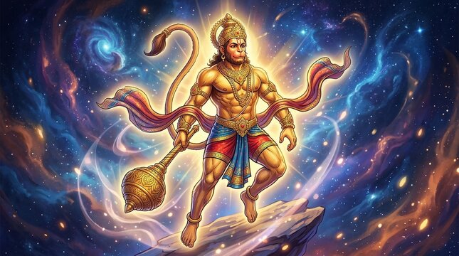 Lord Hanuman Ji 4K HD Desktop Wallpaper | Hanuman Ji Divine Animated Background 16:9 | Hanuman Jayanti Spiritual Wallpaper for PC
