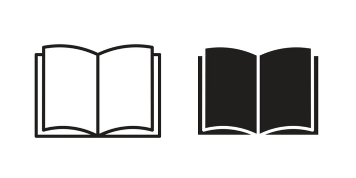 open book icon. filled flat sign for mobile concept. glyph and line symbols
