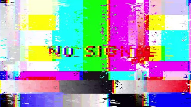 No Signal Glitch TV Screen Error Broadcast Static Background Animation