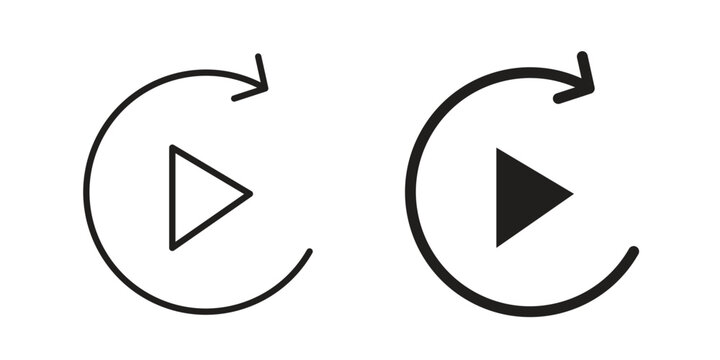 Replay icon. filled flat sign for mobile concept. glyph and line symbols