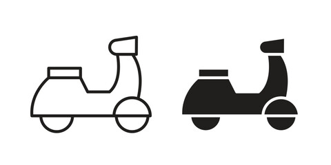 Scooter bike icon. filled flat sign for mobile concept. glyph and line symbols © No