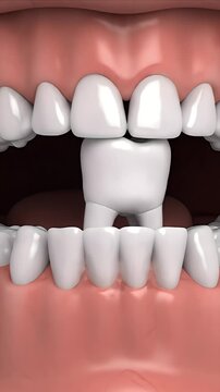 CGI Visualization of Mesioangular Impacted Tooth Causing Dental Crowding Within Human Mouth Oral Cavity Healthcare Educational Background