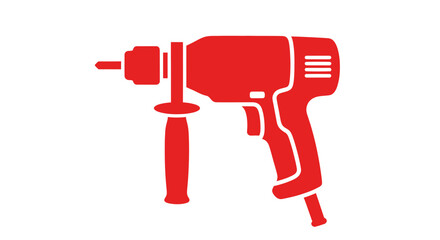 Obraz premium Red Power Drill Icon Isolated on White Background
