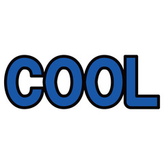 太字でシンプルな「COOL」の英単語・テキスト素材