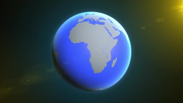 The animation shows a graphic representation of the earth and highlights the location and map of Mayotte colored red.