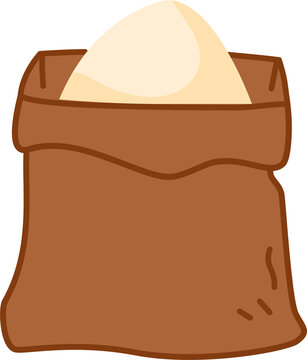 bag of flour cartoon illustration