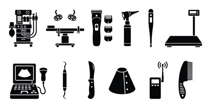 Medical equipment for examination and surgery in black color for healthcare or hospital use