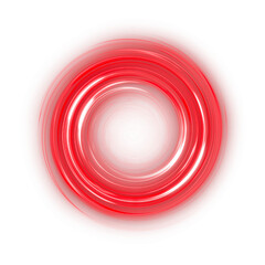 Red Glowing Energy Ring Vortex Abstract Light Effect Isolated on Transparent Background
