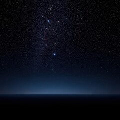 Fototapeta premium A truly spectacular view of the heavens at midnight. Countless pinpoints of brilliant light decorate the massive dark space above the horizon, universe, constellation, blue