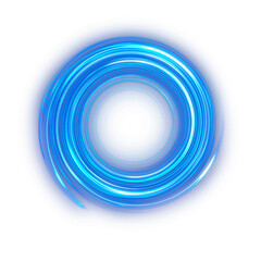 Cyberpunk luminous energy ring with circular light trail effect