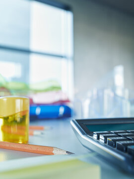 Office supplies on desk