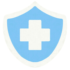 Obraz premium Handdrawn Medical Cross Shield Protection Symbol Illustration