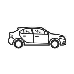Naklejka premium Clean Line Drawing of a Modern Car, Vector Art - Versatile for Automotive and Transport Concepts