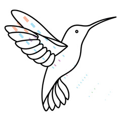 Hummingbird Flight Illustration Vector Art Design Element