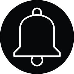 Obraz premium Notification icon white line art on black circle background vector