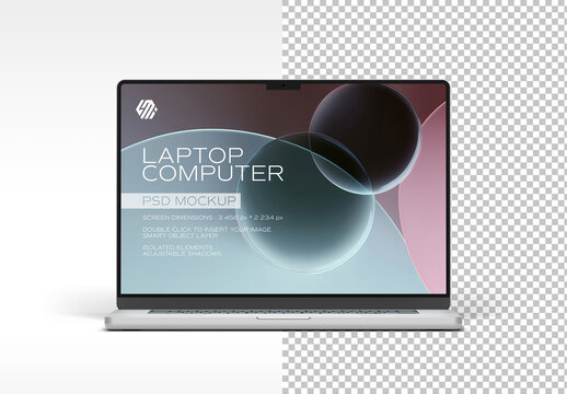 Laptop Device Mockup Isolated on Transparent Background &ndash; Clean Digital Presentation