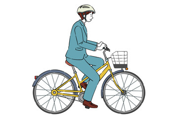 自転車に乗る男子学生 4C