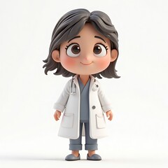 案内素材に使えるクレイキャラクター女性医師