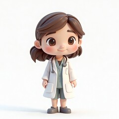 プレゼン用女性医師のちびキャライラスト