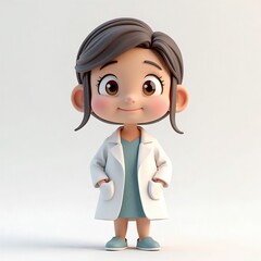 ソフトな印象のクレイキャラクター女性ドクター