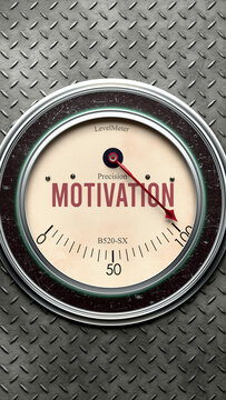 Motivation that is hitting a full scale, showing a very high level of motivation, overload of it, too much of it. Maximum value, off the charts.  ,3d illustration