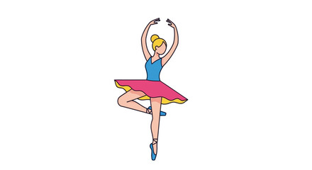 Ballet dancer performing an elegant dance move with precision and poise in a beautiful illustration © Avra