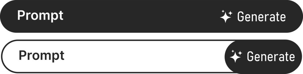 AI prompt generates interface bar icon. Natural language processing input graphic design. Chatbot command signs. text input and output signs © Sultana Design