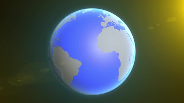 The animation shows a graphic representation of the earth and highlights the location and map of Monaco colored red.