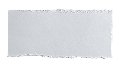 Obraz premium White torn paper rectangle with rough edges isolated on a transparent background