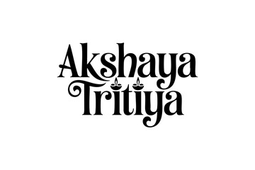 Fototapeta premium Decorative Vector Typography of Akshaya Tritiya – Elegant Indian Festival Lettering Design