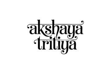 Decorative Vector Typography of Akshaya Tritiya – Elegant Indian Festival Lettering Design © Varsha