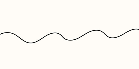 Obraz premium Line cable drawing with squiggle curve long and abstract tangle thin Wavy curvy thread with black line vector and squiggly wire doodle Rope design line with element horizontal squiggle and cable