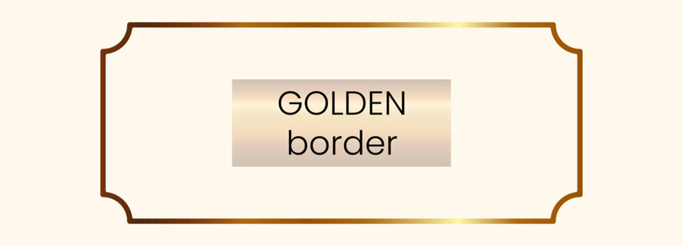 Frame label cover with gold golden border for elegant antique vintage. Premium boarder rococo with square invitation vector for line rectangle box. Luxury deco frame with element gold thin
