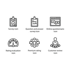 Survey, Question and answer, questionnaire, Rating evaluation, Premium rating, Customer review, icon