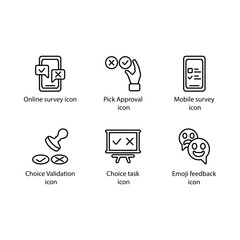 Online survey, Pick Approval, Mobile survey, Choice Validation, Making choice, Emoji feedback, icon