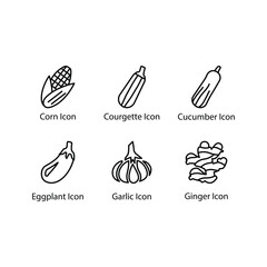 Corn, Courgette, Cucumber, Eggplant, Garlic, Ginger, icon