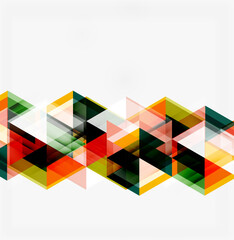 Obraz premium Abstract geometric pattern. Colorful triangles overlap creating dynamic visual texture. Modern design element.