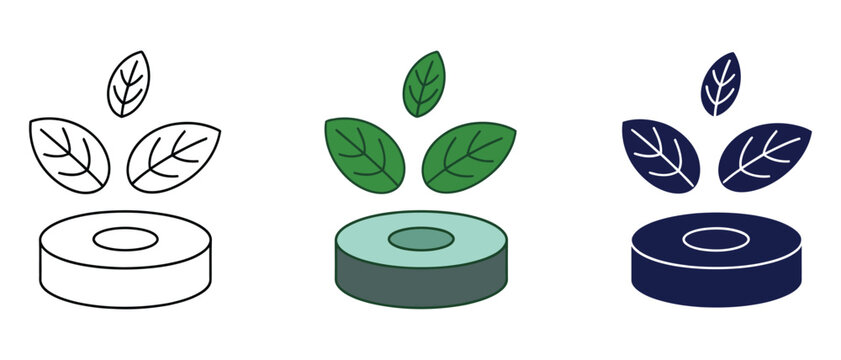 Polo mint sugar illustration icon representing round mint candy sweet, minimal vector illustration