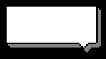 シンプルな吹き出しのドット絵　背景黒