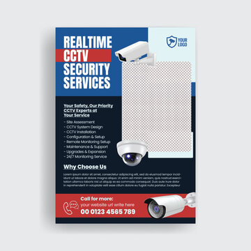 Professional Security System CCTV Installation Flyer Poster Template Design, Video Surveillance Monitoring Services Promotion, Home Business Protection Advertisement, Alarm Security Technician  flyer