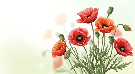 Fototapeta premium Vibrant poppies for mom on mother's day a beautiful floral tribute to mothers everywhere