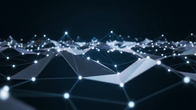 Abstract digital network with glowing nodes representing data connection