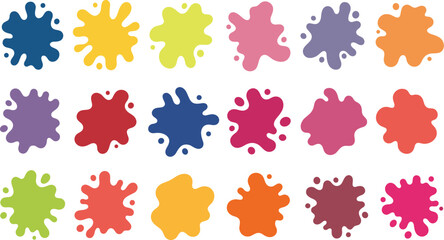 Colorful Paint Splat Blob Set � Liquid Splash Shape Graphic Bundle
