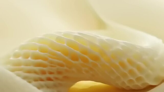 Close-up of foam mattress layers.