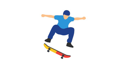 Obraz premium Man Skateboarding in Air.