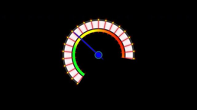 Speedometer HUD UI element animation. High quality 4K motion graphic footage