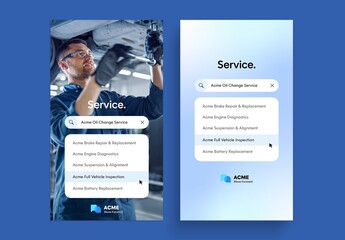 Search Suggestion Ad Concept Template with Autocomplete Bar Banner for Marketing Advertisements