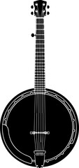 Naklejka premium Banjo silhouette vector illustration