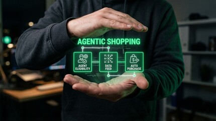 Man presenting AI studio workflow design with agent deploy and value scale