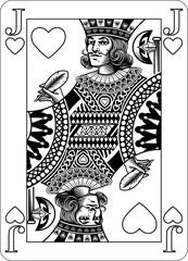Fototapeta premium Jack of Hearts design from a new original deck of playing cards. Four pip left handed version with identifier in all four corners.
